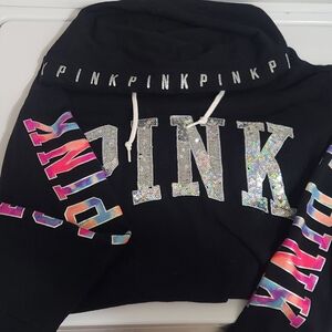 Victoria's Secret Black Hoodie with White PINK Logo